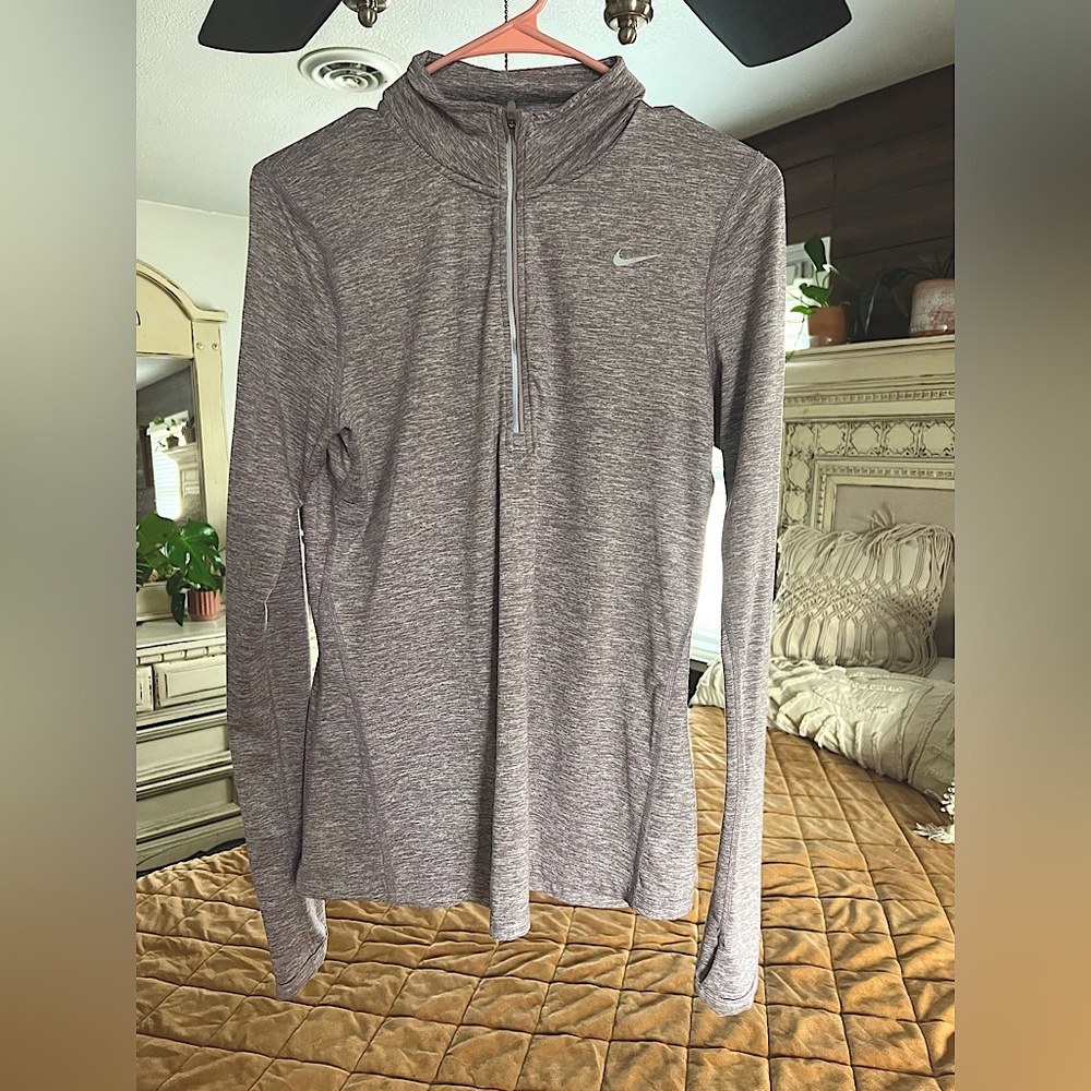 Nike Dri-Fit Quarter Zip Up Jacket Women Small Purple